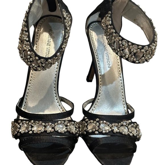 Adrienne Vittadini Gabrielle Silk Gem Encrusted Stillettos size 8 - Picture 2 of 7